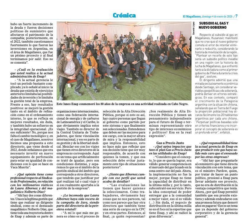 Defender el rol estratégico de ENAP en Magallanes es defender el futuro de la región
